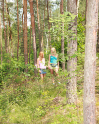 Kim and Kyra naked in the woods