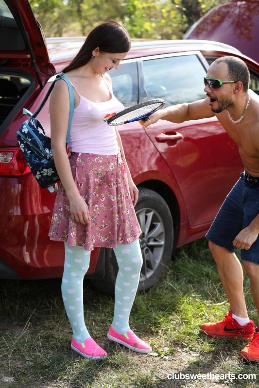 Teen fucked in the trunk of a car