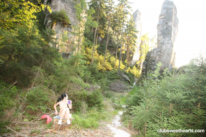 Ester masturbating in Bohemian National Park