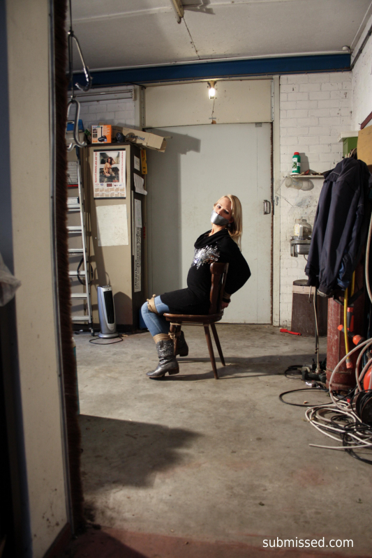 Dutch Girl Chairtied Mouth Taped Struggling