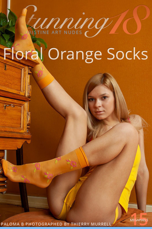 Floral Orange Socks