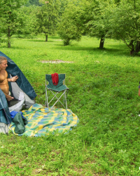 Sucking and fucking in a tent